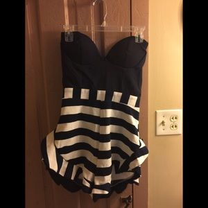 Navy and White Striped Women's Dress
